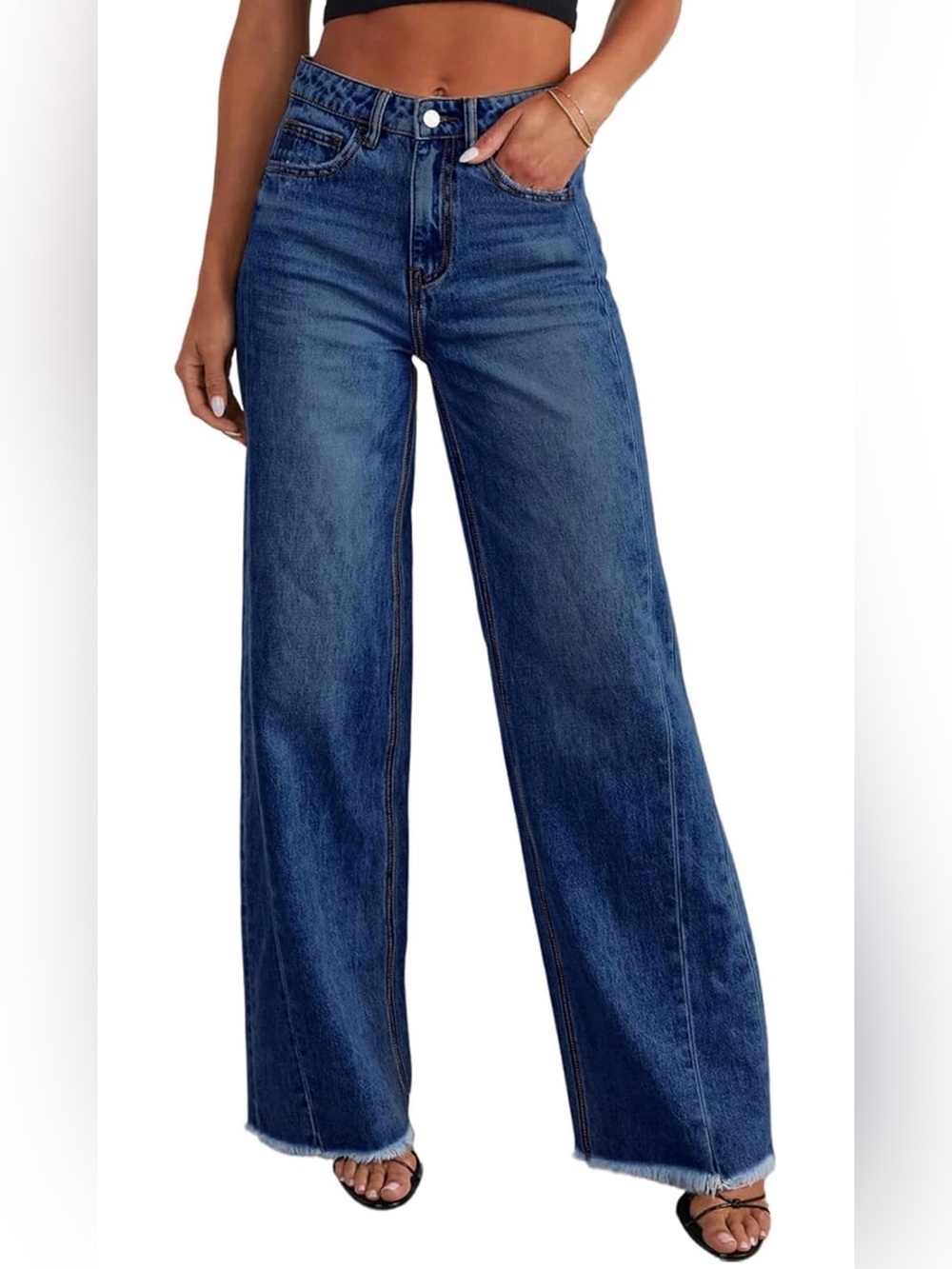 SIDEFEEL Classic High-Rise Wide Leg Jeans - Blue